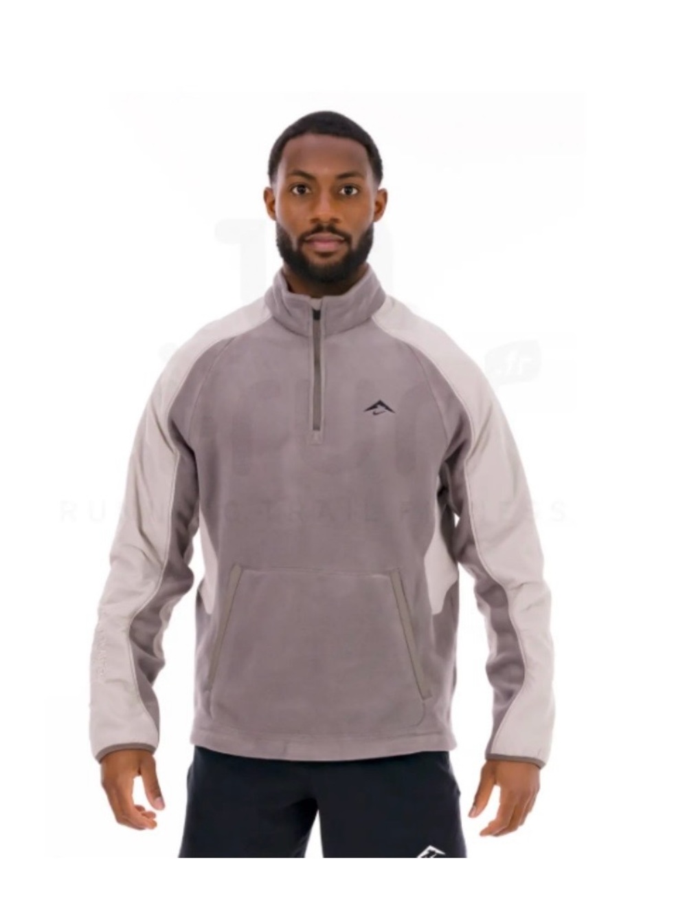 Nike Trail Men's Zip Pullover Fleece in Taupe and Light Gray